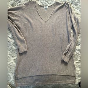 Gray/beige v-neck sweater size large